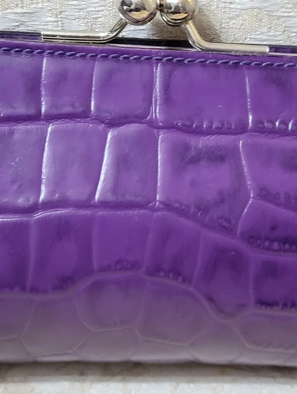 BURBERRY CLUTCH WRISTLET CROC PRINT LEATHER